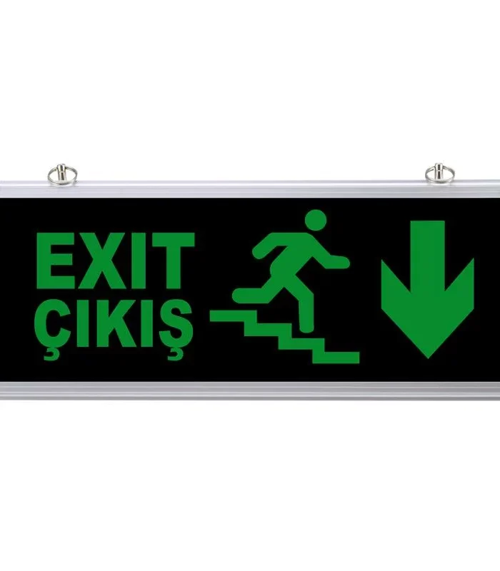 Çıkış/Exit Acil Yönlendirme Armatürü Merdivenli Aşağı Yön