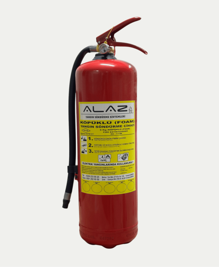 Alaz 6 KG Köpüklü (Foam) Yangın Söndürme Cihazı