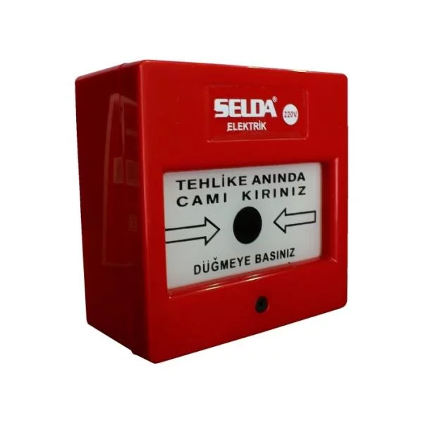 Selda Yangın Alarm İhbar İkaz Butonu Acil Durum Butonu 220 V